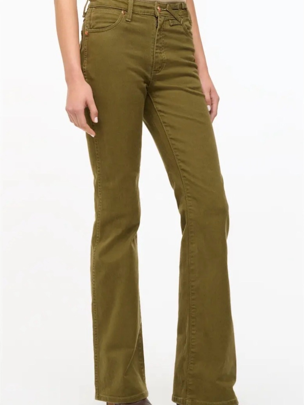 Wrangler + STAUD The Must Jean in Olive Green